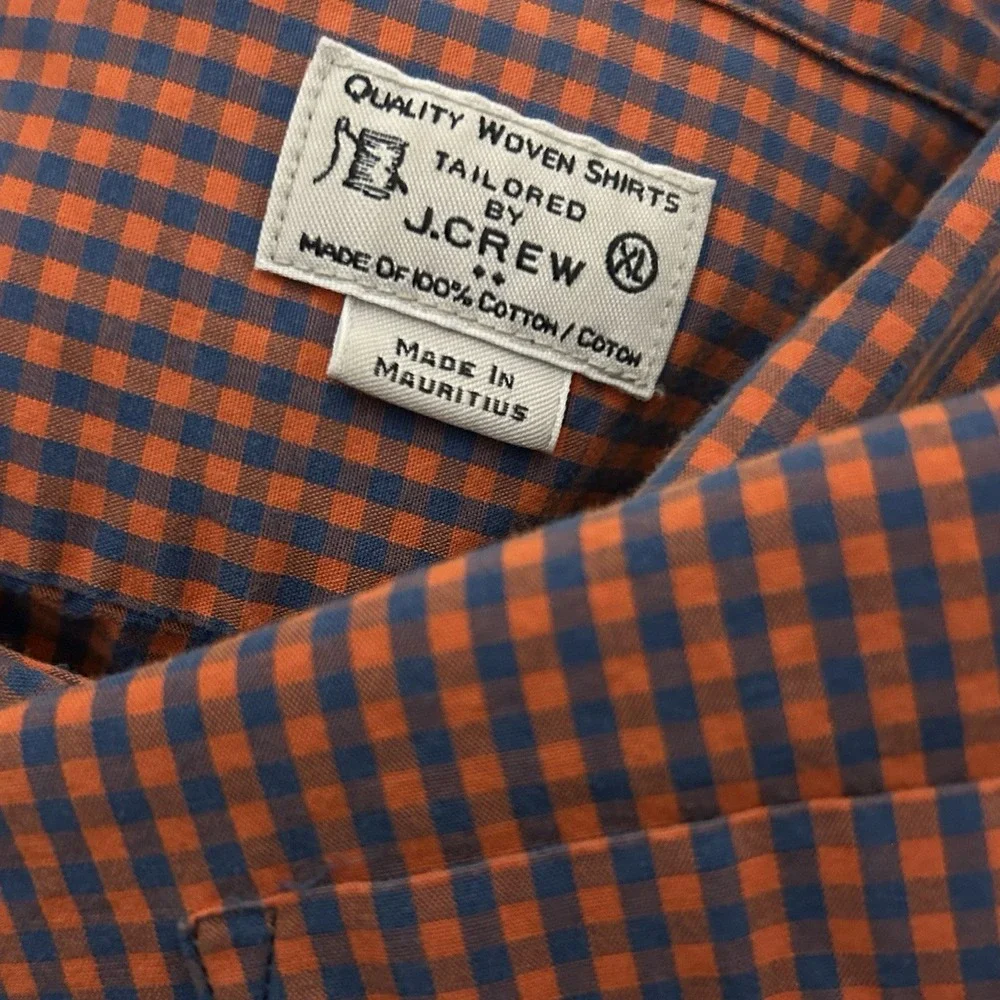 J Crew Adult Men's Size XL Check Long‎ Sleeve Button Front Shirt